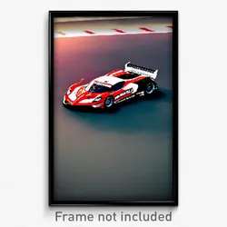 Pixel Art Poster - Unimaginable Racecar (8 Bit Psychedelic Video Game Print)