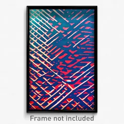 Pixel Art Poster - Sky Blue Grate (8 Bit Psychedelic Trippy Video Game Print)