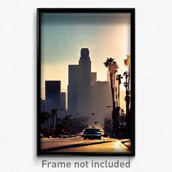 Pixel Art Poster - Flat Los Angeles (8 Bit Psychedelic Trippy Video Game Print)