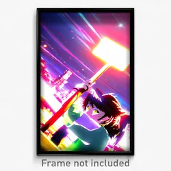 Pixel Art Poster - Adventurous Anime (8 Bit Psychedelic Trippy Video Game Print)