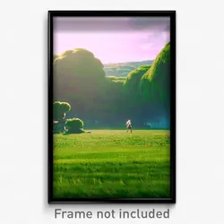 Pixel Art Poster - Green Clearing (8 Bit Psychedelic Trippy Video Game Print)