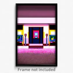 Pixel Art Poster - Dazzling Entertainment Room (8 Bit Video Game Print)