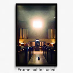 Pixel Art Poster - Remote Courthouse (8 Bit Psychedelic Trippy Video Game Print)