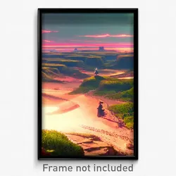 Pixel Art Poster - Stained Land (8 Bit Psychedelic Trippy Video Game Print)
