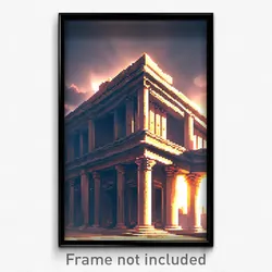Pixel Art Poster - Warlike Historical Architecture (8 Bit Video Game Print)