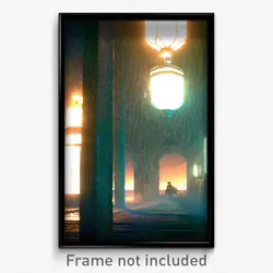 Pixel Art Poster - Nocturnal Well (8 Bit Psychedelic Trippy Video Game Print)