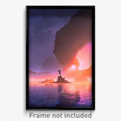 Pixel Art Poster - Memorable Outland (8 Bit Psychedelic Trippy Video Game Print)