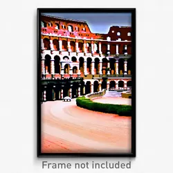 Pixel Art Poster - Quaint Colosseum (8 Bit Psychedelic Trippy Video Game Print)