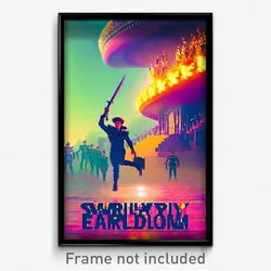 Pixel Art Poster - Swirly Earldom (8 Bit Psychedelic Trippy Video Game Print)
