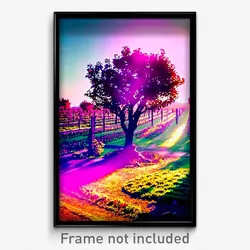 Pixel Art Poster - Imaginative Orchard (8 Bit Psychedelic Video Game Print)