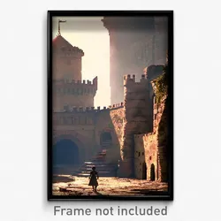 Pixel Art Poster - Neglected Fortress (8 Bit Psychedelic Video Game Print)