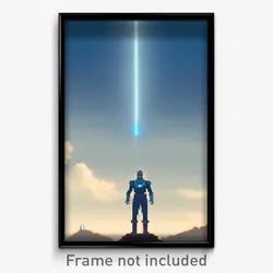 Pixel Art Poster - Sky Blue Protectorate (8 Bit Psychedelic Video Game Print)