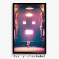Pixel Art Poster - Curvy Hospice (8 Bit Psychedelic Trippy Video Game Print)