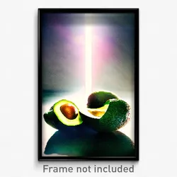 Pixel Art Poster - Heavenly Avocado (8 Bit Psychedelic Trippy Video Game Print)