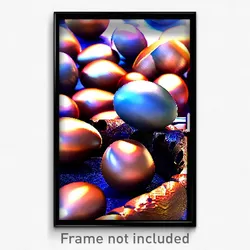 Pixel Art Poster - Bronze Eggs (8 Bit Psychedelic Trippy Weird Video Game Print)