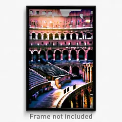 Pixel Art Poster - Neglected Colosseum (8 Bit Psychedelic Video Game Print)
