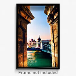 Pixel Art Poster - Aged Budapest (8 Bit Psychedelic Trippy Video Game Print)