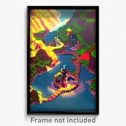 Pixel Art Poster - Small Mine (8 Bit Psychedelic Trippy Weird Video Game Print)