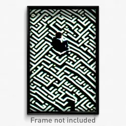 Pixel Art Poster - Thoughtful Maze (8 Bit Psychedelic Trippy Video Game Print)