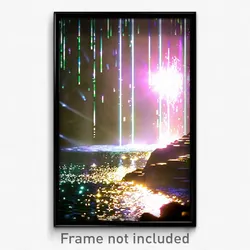 Pixel Art Poster - Sparkling Falls (8 Bit Psychedelic Trippy Video Game Print)