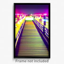 Pixel Art Poster - Superficial Boardwalk (8 Bit Psychedelic Video Game Print)