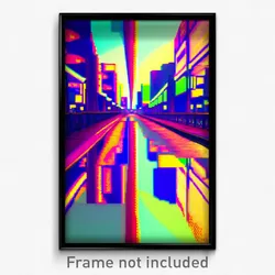 Pixel Art Poster - Kaleidoscopic Port (8 Bit Psychedelic Video Game Print)