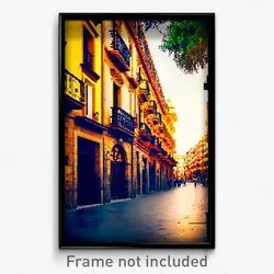 Pixel Art Poster - Acidic Spanish City (8 Bit Psychedelic Video Game Print)