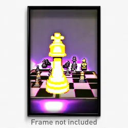 Pixel Art Poster - Plush Chess Piece (8 Bit Psychedelic Trippy Video Game Print)