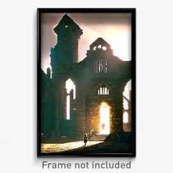 Pixel Art Poster - Acidic Priory (8 Bit Psychedelic Trippy Video Game Print)