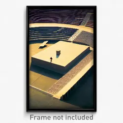 Pixel Art Poster - Square Amphitheatre (8 Bit Psychedelic Video Game Print)