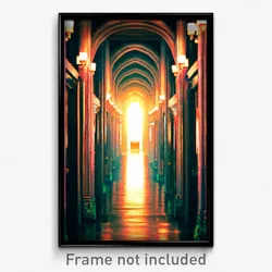 Pixel Art Poster - Velvety Corridor (8 Bit Psychedelic Trippy Video Game Print)