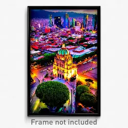Pixel Art Poster - Marvelous Mexico City (8 Bit Psychedelic Video Game Print)