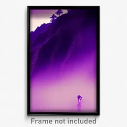 Pixel Art Poster - Purple Ridgeline (8 Bit Psychedelic Trippy Video Game Print)