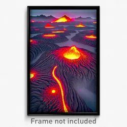Pixel Art Poster - Swirly Lava Fields (8 Bit Psychedelic Video Game Print)