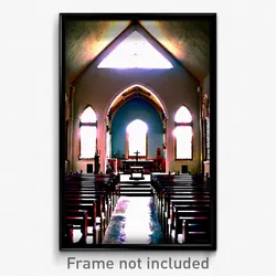 Pixel Art Poster - Rundown Chapel (8 Bit Psychedelic Trippy Video Game Print)