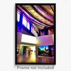 Pixel Art Poster - Striking Museum (8 Bit Psychedelic Trippy Video Game Print)