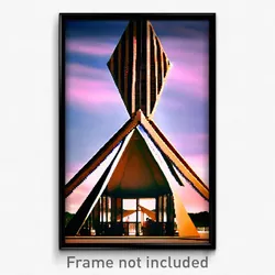 Pixel Art Poster - Triangular Gazebo (8 Bit Psychedelic Trippy Video Game Print)