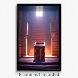 Pixel Art Poster - Brown Ark (8 Bit Psychedelic Trippy Weird Video Game Print)