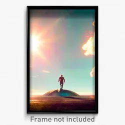 Pixel Art Poster - Voluminous Landing (8 Bit Psychedelic Video Game Print)