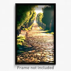 Pixel Art Poster - Old Fashioned Path (8 Bit Psychedelic Video Game Print)