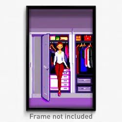 Pixel Art Poster - Silly Closet (8 Bit Psychedelic Trippy Video Game Print)