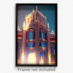 Pixel Art Poster - Jaw Dropping Architecture (8 Bit Video Game Print)