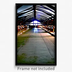 Pixel Art Poster - Deserted Longhouse (8 Bit Psychedelic Video Game Print)