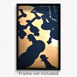 Pixel Art Poster - Shadowy Chess (8 Bit Psychedelic Trippy Video Game Print)