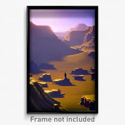 Pixel Art Poster - Bronze Plains (8 Bit Psychedelic Trippy Video Game Print)