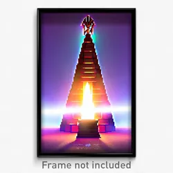 Pixel Art Poster - Villainous Wigwam (8 Bit Psychedelic Trippy Video Game Print)