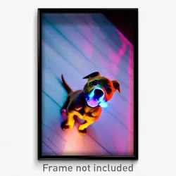 Pixel Art Poster - Strange Puppy (8 Bit Psychedelic Trippy Video Game Print)