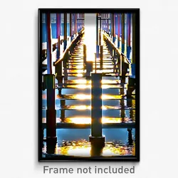 Pixel Art Poster - Glossy Pier (8 Bit Psychedelic Trippy Weird Video Game Print)