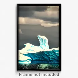 Pixel Art Poster - Cloudy Iceberg (8 Bit Psychedelic Trippy Video Game Print)