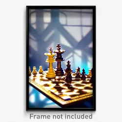 Pixel Art Poster - Angelic Chess Board (8 Bit Psychedelic Video Game Print)
